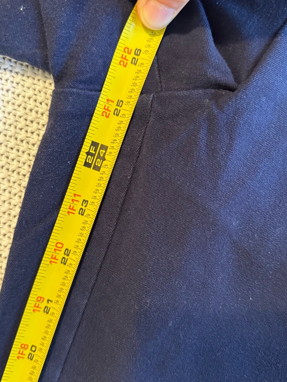 CHICO’S Fabulously Slimming Cotton Navy Blue Straight-Leg Ponte Pull-On Pants - Picture 11 of 12